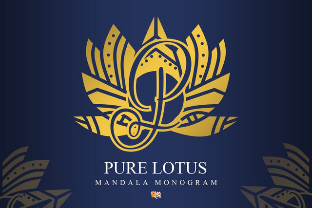 Pure Lotus Mandala Monogram Font Dm Letter Studio 