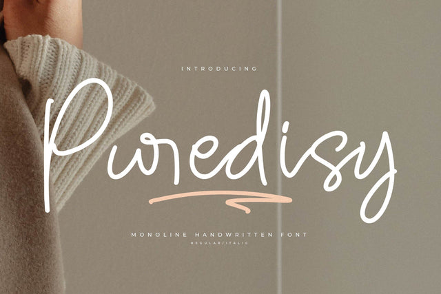 Puredisy - Monoline Handwritten Font Font Letterena Studios 