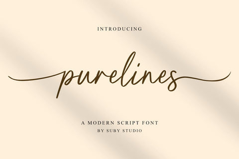 Purelines - Calligraphy Font Font Suby Studio 