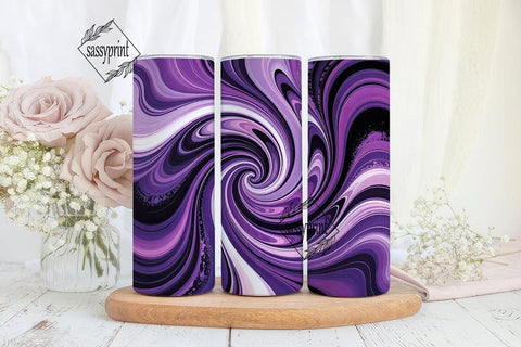Purple Abstract Swirl 20oz Tumbler Wrap Sublimation sassyprint 