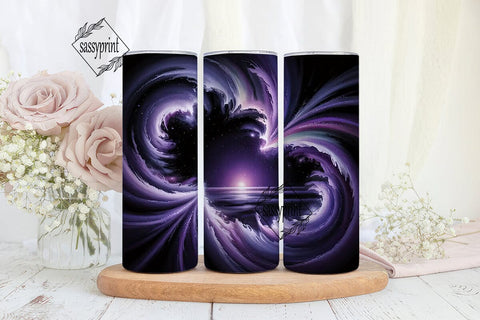 Purple Abstract Swirl 20oz Tumbler Wrap Sublimation sassyprint 