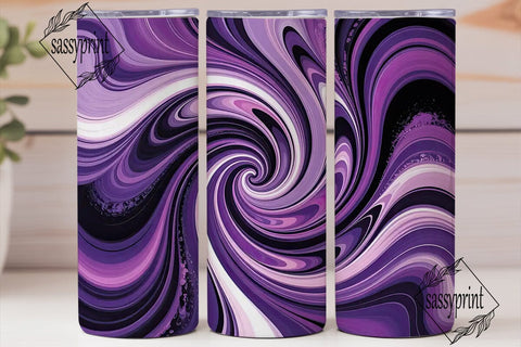 Purple Abstract Swirl 20oz Tumbler Wrap Sublimation sassyprint 
