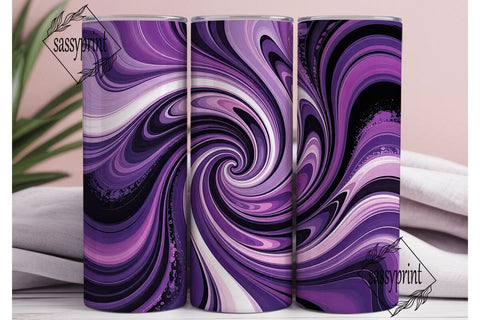Purple Abstract Swirl 20oz Tumbler Wrap Sublimation sassyprint 