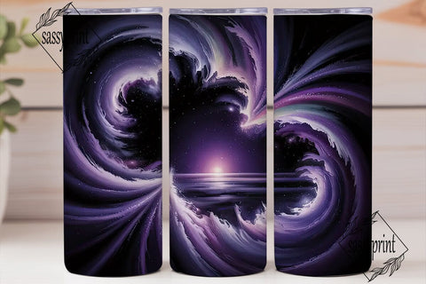 Purple Abstract Swirl 20oz Tumbler Wrap Sublimation sassyprint 