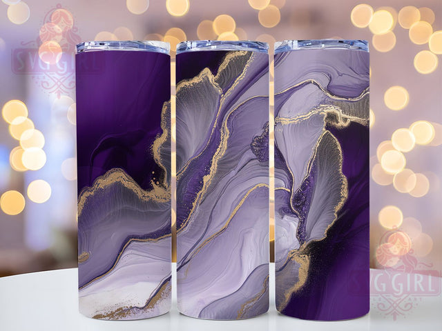 Purple Agate Crystal Tumbler, Gold Glitter Design, Alcohol Ink Art, Geode Pattern Cup, Crystal Tumbler Design, Abstract Marble Wrap, Gemstone Art Print Sublimation SvggirlplusArt 