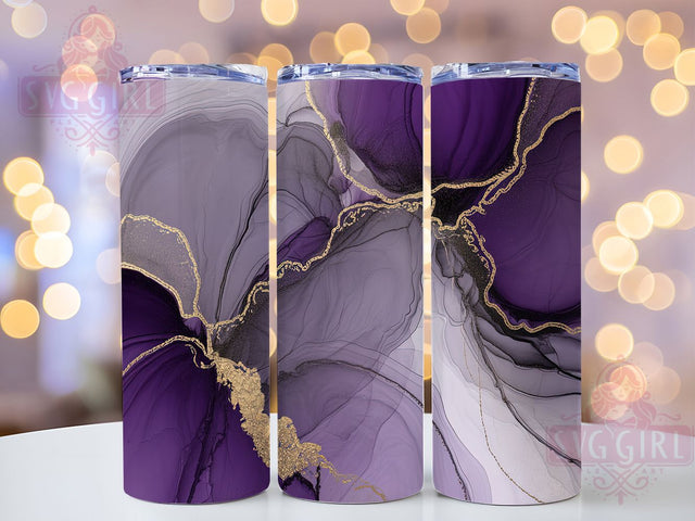 Purple Agate Crystal Tumbler, Gold Glitter Design, Alcohol Ink Art, Geode Pattern Cup, Crystal Tumbler Design, Abstract Marble Wrap, Gemstone Art Print Sublimation SvggirlplusArt 