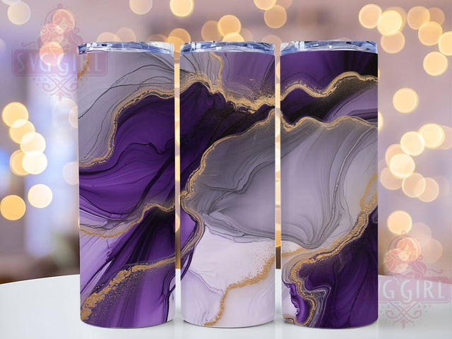 Purple Agate Crystal Tumbler, Gold Glitter Design, Alcohol Ink Art, Geode Pattern Cup, Crystal Tumbler Design, Abstract Marble Wrap, Gemstone Art Print Sublimation SvggirlplusArt 