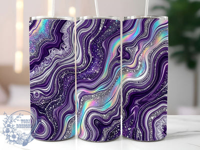 Purple Agate Glitter 20oz Tumbler, Purple Agate, Agate Glitter, Glitter Tumbler, 20oz Tumbler, Purple Tumbler, Agate Design, Tumbler Wrap Sublimation ToriDesigns 