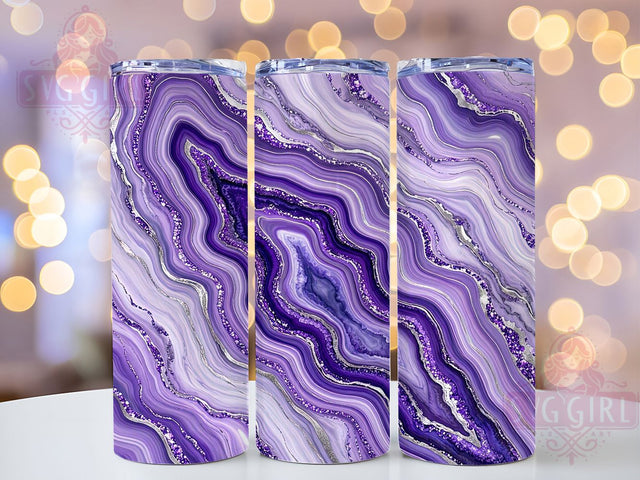 Purple Agate Glitter 20oz Tumbler, Purple Agate, Glitter Design, Gemstone Style, Luxury Aesthetic, Whimsical Charm, 20oz Wrap, Sublimation Tumbler Sublimation SvggirlplusArt 