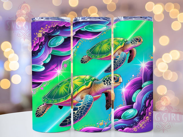 Purple Alcohol Ink Turtle Tumbler, Alcohol Ink Design, Sea Turtle Tumbler, 20Oz Sublimation Wrap, Purple Ink Art, Ocean Turtle Print, Tumbler Sublimation Sublimation SvggirlplusArt 