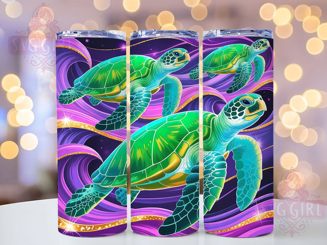 Purple Alcohol Ink Turtle Tumbler, Alcohol Ink Design, Sea Turtle Tumbler, 20Oz Sublimation Wrap, Purple Ink Art, Ocean Turtle Print, Tumbler Sublimation Sublimation SvggirlplusArt 