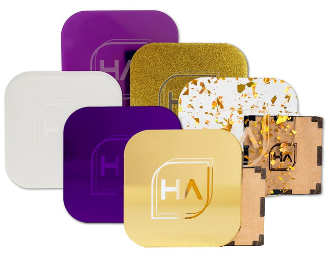 Purple and Gold Acrylic Team Bundle | 6 1/8" 12 x 19 Sheets Physical Houston Acrylic 