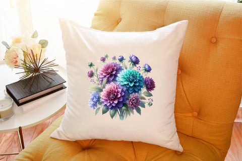 Purple and Turquoise Bouquets Sublimation designartist 