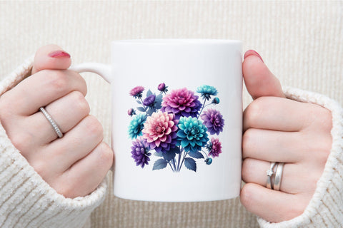 Purple and Turquoise Bouquets Sublimation designartist 