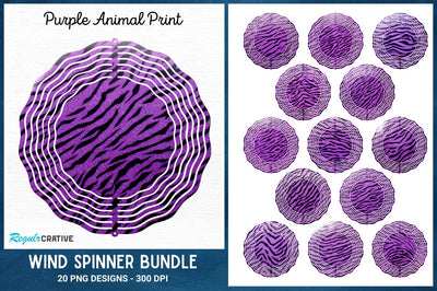Purple Animal Print Wind Spinner Bundle Sublimation Regulrcrative 