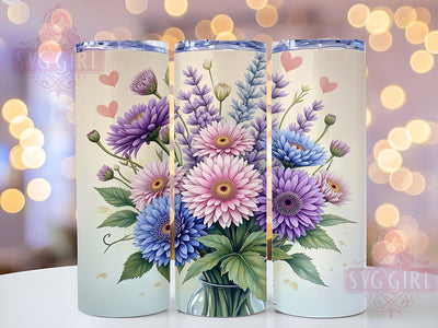 Purple Aster 20oz Tumbler Wrap, Spring Flower Design, 20oz Sublimation Tumbler, Floral Drinkware, Gift for Her, Aster Flower Tumbler, Spring Decor Tumbler Sublimation SvggirlplusArt 