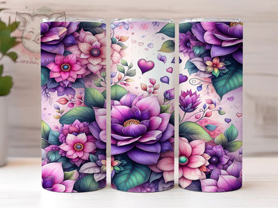 Purple Aster Flower Tumbler Wrap, Aster Flower Tumbler, Purple Floral Design, Spring Drinkware, 20oz Tumbler Wrap, Sublimation Art, Flower Lover Gift, Colorful Drinkware Sublimation Lara' s Designs 