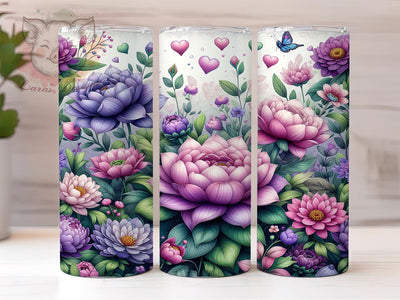 Purple Aster Flower Tumbler Wrap, Aster Flower Tumbler, Purple Floral Design, Spring Drinkware, 20oz Tumbler Wrap, Sublimation Art, Flower Lover Gift, Colorful Drinkware Sublimation Lara' s Designs 