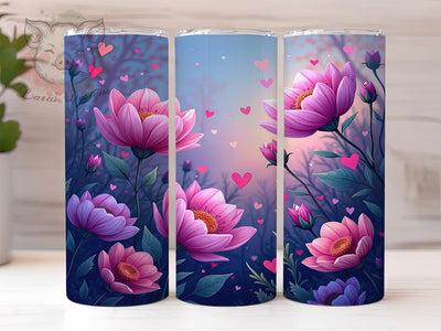 Purple Aster Flower Tumbler Wrap, Aster Flower Tumbler, Purple Floral Design, Spring Drinkware, 20oz Tumbler Wrap, Sublimation Art, Flower Lover Gift, Colorful Drinkware Sublimation Lara' s Designs 