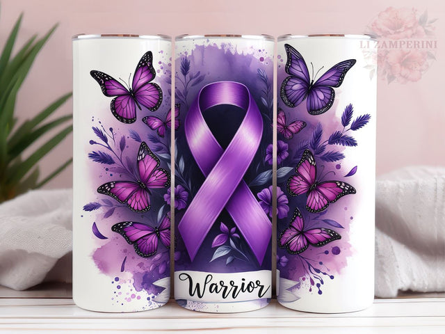 Purple Awareness Ribbon 20oz Tumbler Wrap PNG, Fibromyalgia Tumber Png, Straight & Tapered Tumbler Wrap, Instant Digital Download Sublimation Li Zamperini 