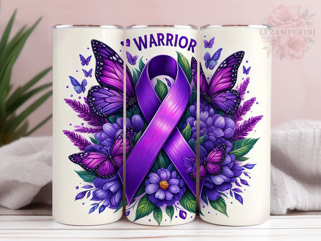 Purple Awareness Ribbon 20oz Tumbler Wrap PNG, Fibromyalgia Tumber Png, Straight & Tapered Tumbler Wrap, Instant Digital Download Sublimation Li Zamperini 
