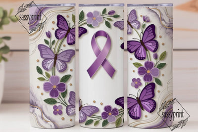 Purple Awareness Ribbon Butterfly PNG Sublimation sassyprint 
