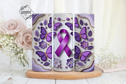 Purple Awareness Ribbon Butterfly PNG Sublimation sassyprint 