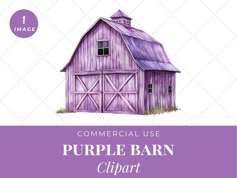Purple Barn Clipart | Farm PNG SVG Paige Cole Studio 