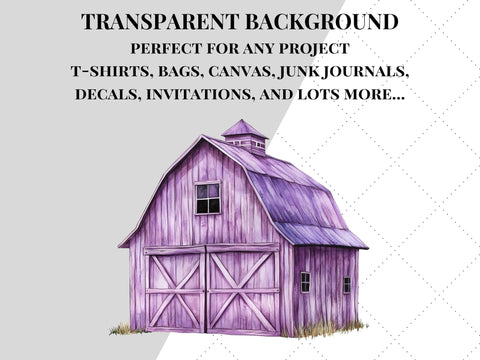 Purple Barn Clipart | Farm PNG SVG Paige Cole Studio 