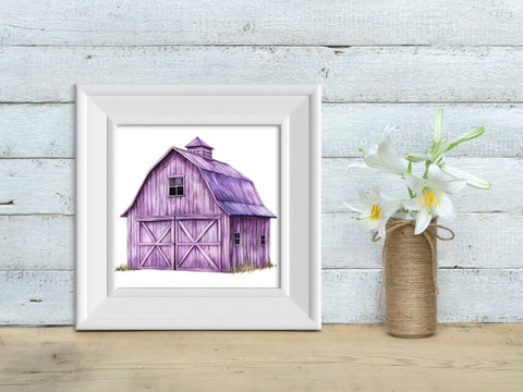 Purple Barn Clipart | Farm PNG SVG Paige Cole Studio 