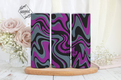 Purple Black Gray Swirl 20oz Tumbler Sublimation sassyprint 