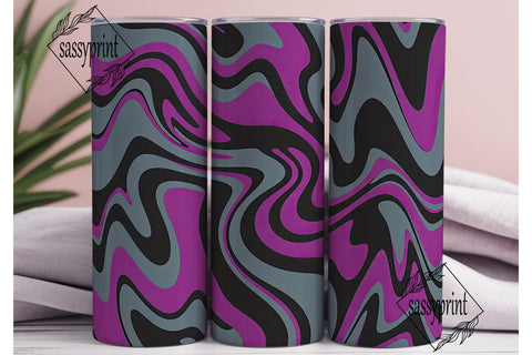 Purple Black Gray Swirl 20oz Tumbler Sublimation sassyprint 