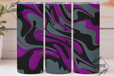 Purple Black Gray Swirl 20oz Tumbler Sublimation sassyprint 