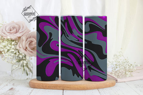 Purple Black Gray Swirl 20oz Tumbler Sublimation sassyprint 