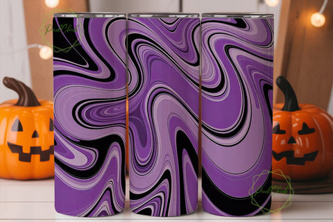 Purple Black Liquid Marble Tumbler Wrap Sublimation PixelChick 