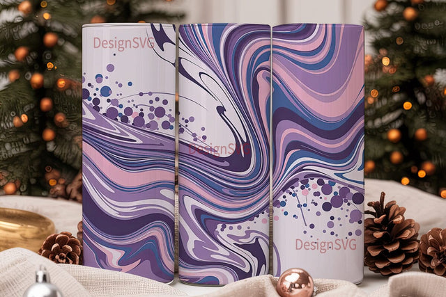 Purple Blue Marble 20oz Tumbler Wrap Sublimation DesignSVG 