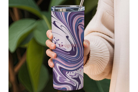Purple Blue Marble 20oz Tumbler Wrap Sublimation DesignSVG 