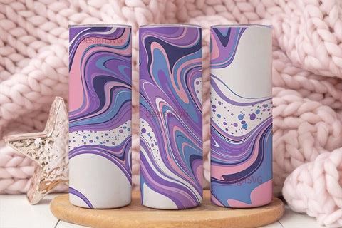 Purple Blue Marble 20oz Tumbler Wrap Sublimation DesignSVG 