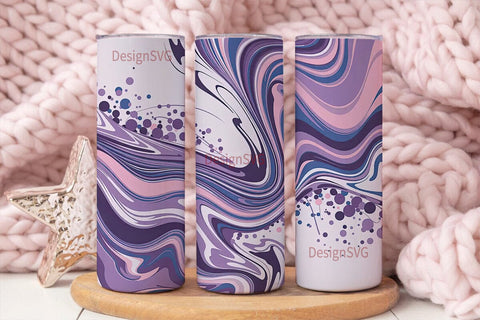 Purple Blue Marble 20oz Tumbler Wrap Sublimation DesignSVG 