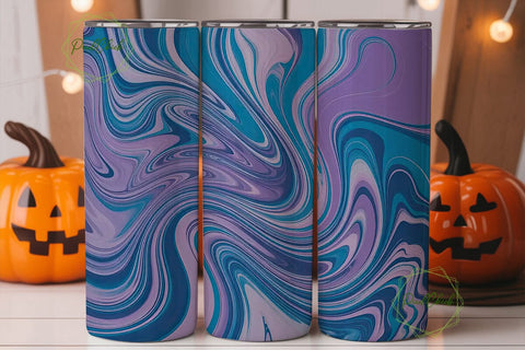 Purple Blue Marble 20oz Tumbler Wrap Sublimation PixelChick 