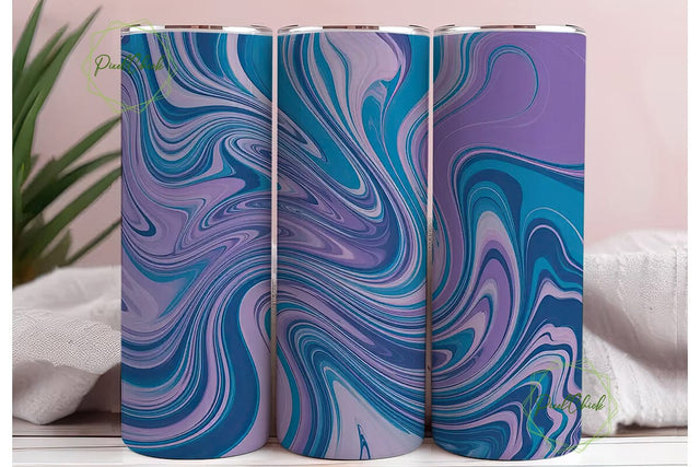 Purple Blue Marble 20oz Tumbler Wrap Sublimation PixelChick 