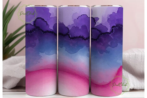 Purple Blue Pink Gradient 20oz Tumbler Sublimation PixelChick 