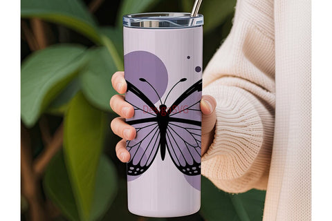 Purple Butterfly 20oz Tumbler Wrap Sublimation DesignSVG 