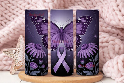 Purple Butterfly Awareness 20oz Tumbler Sublimation DesignSVG 