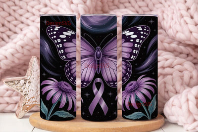 Purple Butterfly Awareness 20oz Tumbler Sublimation DesignSVG 