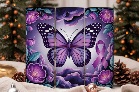 Purple Butterfly Nebula 20oz Tumbler Sublimation DesignSVG 