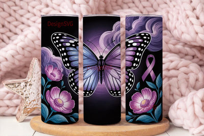 Purple Butterfly Nebula 20oz Tumbler Sublimation DesignSVG 