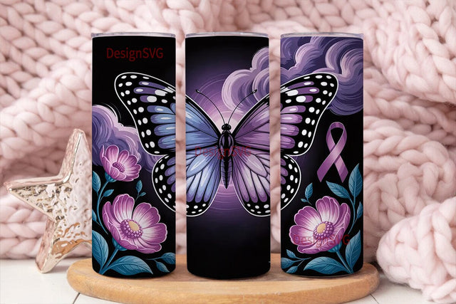 Purple Butterfly Nebula 20oz Tumbler Sublimation DesignSVG 