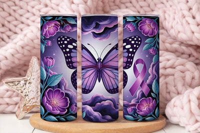Purple Butterfly Nebula 20oz Tumbler Sublimation DesignSVG 