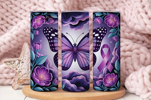Purple Butterfly Nebula 20oz Tumbler Sublimation DesignSVG 
